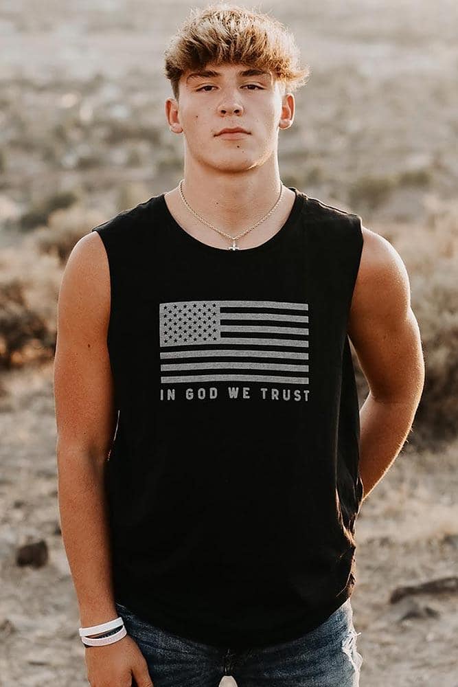 Mens In God We Trust Muscle Tank