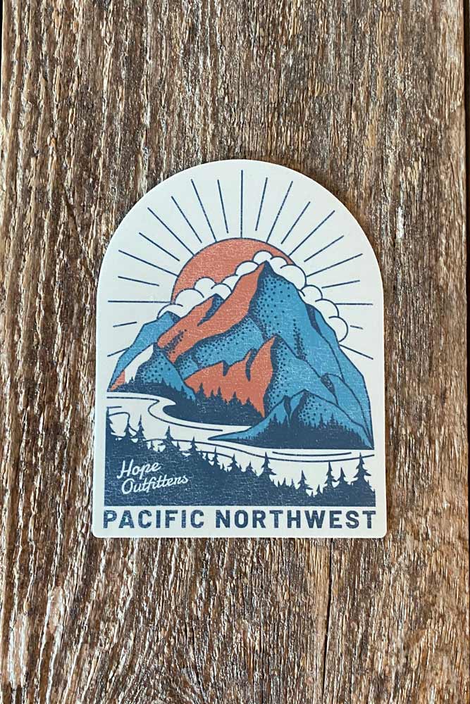 PNW Mountain Sunrise Sticker