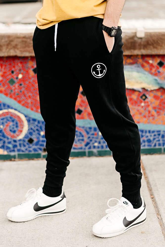 Black Anchor Jogger Pants Outfitters