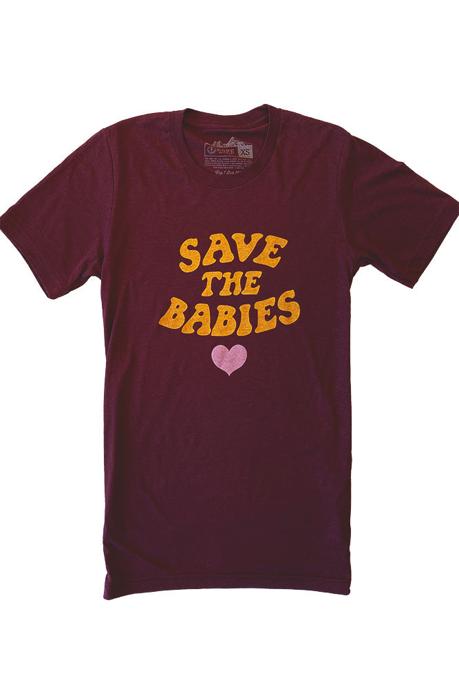 Maroon Save The Babies Tee