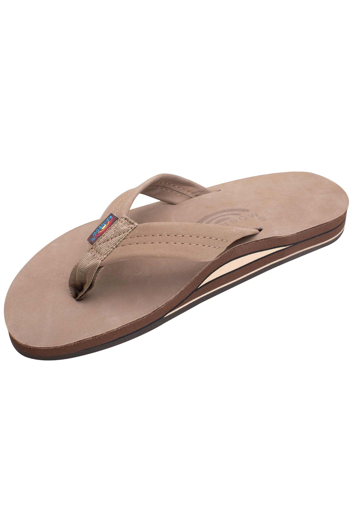 Mens Rainbow Sandals Premier Double Dark Brown