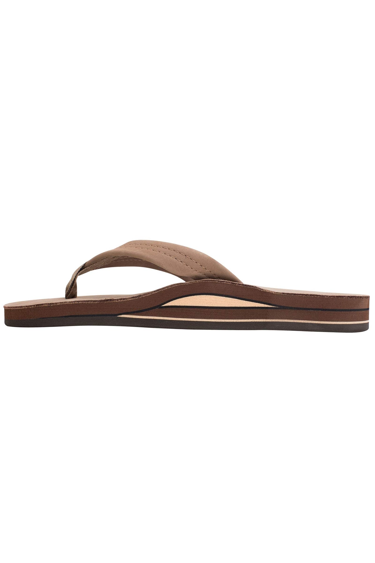 Mens Rainbow Sandals Premier Double Dark Brown