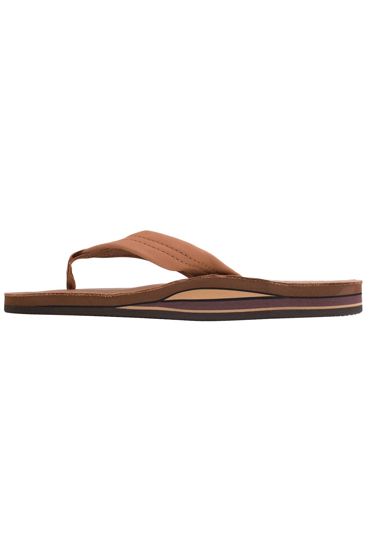 Mens Rainbow Sandals Classic Double Tan &amp; Brown