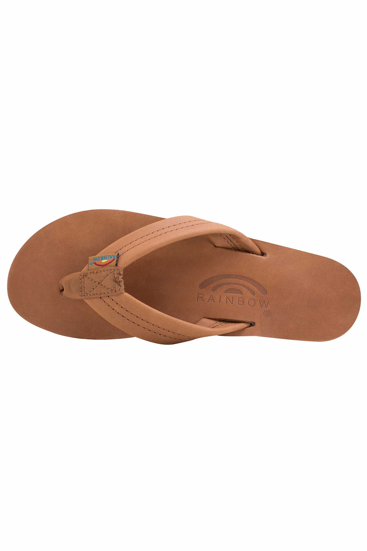 Womens Rainbow Sandals Classic Double Tan &amp; Blue