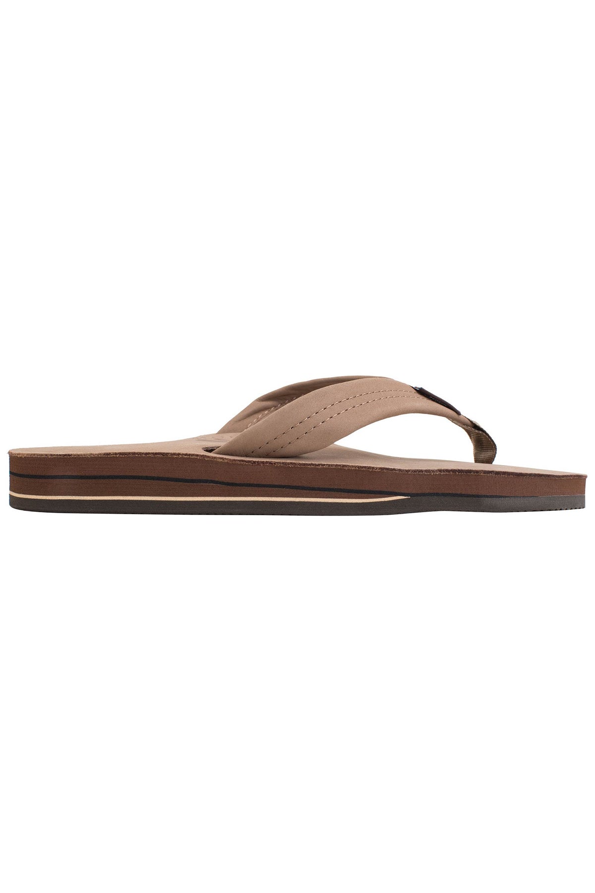 Mens Rainbow Sandals Premier Double Dark Brown