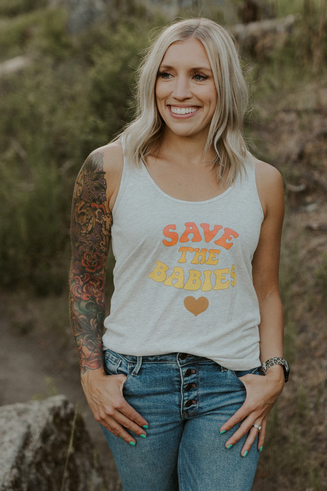 Womens Save The Babies Jersey Tank